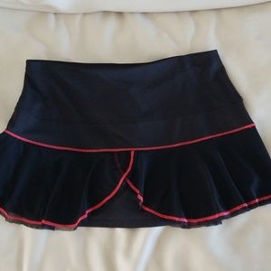 Tennis skirt with organza see through  ruffle on t